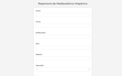 Accessible la base de dades Repertorio de Medievalismo Hispánico